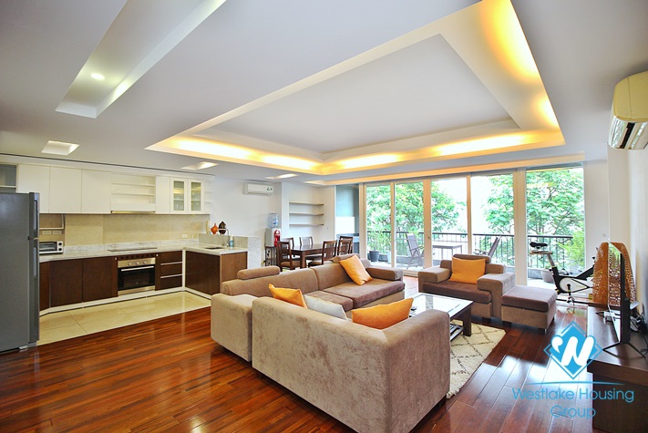 Lake view three bedrooms apartment for rent in Quang Khanh st, Tay Ho